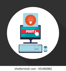 Blogging design. social media icon. Isolated illustration , vector