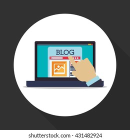 Blogging design. social media icon. Isolated illustration , vector