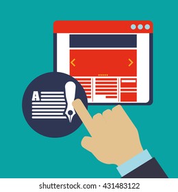 Blogging design. social media icon. Isolated illustration , vector