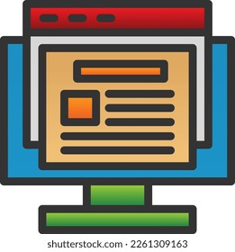 Blogging Filled Gradient Vector Icon Design
