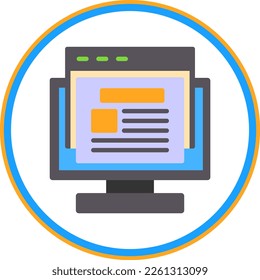 Blogging Flat Circle Vector Icon Design