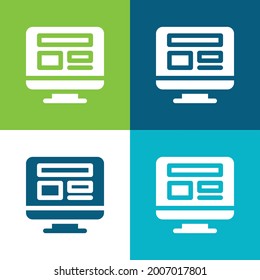 Blogging Flat four color minimal icon set