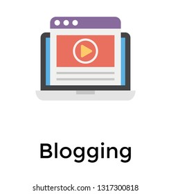 Blogging Flat Icon Design, Online Journals 