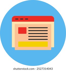 Blogging Flat Multi Color Vector Icon Design