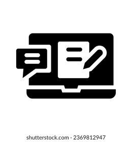 blogging glyph icon illustration vector graphic. Simple element illustration vector graphic, suitable for app, websites, and presentations isolated on white background
