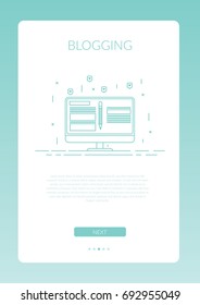 Blogging Icon and Application. Vector illustration