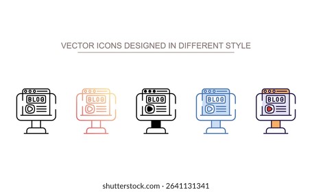 Blogging icon design with white background stock illustration