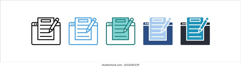 Blogging Icon In Different Style Vector