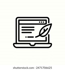 blogging icon, isolated line icon