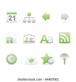 Blogging icon set 3 - Bi Colored Series (Green and Gray).  Vector EPS 8 format, easy to edit.