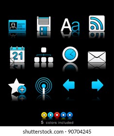 Blogging icon set 3 - Multi Color Series.  Icon set in EPS 8 format with high resolution JPEG EPS file contains five color variations in different layers