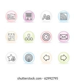 Blogging icon set 3 - Sphere Series.  Vector EPS 8 format, easy to edit.