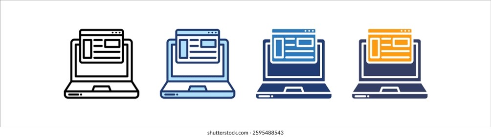 Blogging Icon Set Multiple Style Collection