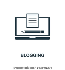 Blogging icon vector illustration. Creative sign from seo and development icons collection. Filled flat Blogging icon for computer and mobile. Symbol, logo vector graphics.