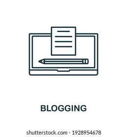 Blogging icon vector illustration. Creative sign from seo and development icons collection. Filled flat Blogging icon for computer and mobile. Symbol, logo vector graphics.