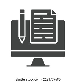 Imagen vectorial de icono de blogueo. También se puede usar para Fitness físico. Adecuado para aplicaciones móviles, aplicaciones web y medios impresos.