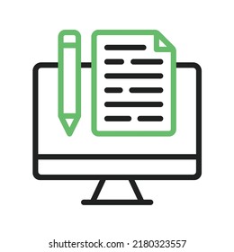 Blogging icon vector image. Can also be used for Digital Marketing. Suitable for mobile apps, web apps and print media.