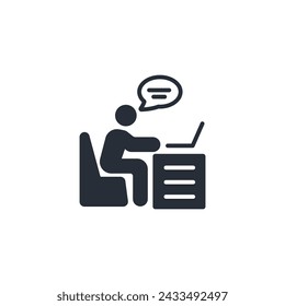 Blogging icon. vector.Editable stroke.linear style sign for use web design,logo.Symbol illustration.
