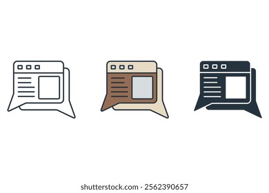 blogging icons  symbol vector elements for infographic web
