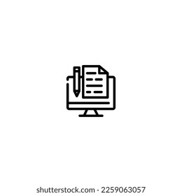 Blogging incomplete line art icon template