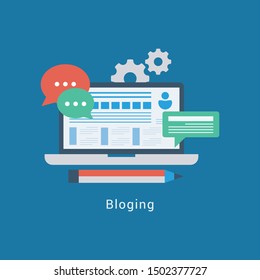 blogging info graphics. Concept for website banners and promotional materials