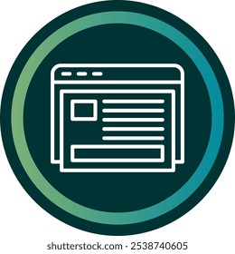 Blogging Line double Gredient Circle Vector Icon Design