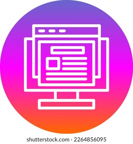 Blogging Line Gradient Circle Vector Icon Design