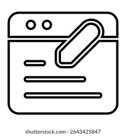 Design do ícone da linha de blog. Ilustração vetorial do símbolo de contorno preto fino do blog. ícone de traçado editável no plano de fundo transparente.