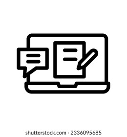 blogging line icon illustration vector graphic. Simple element illustration vector graphic, suitable for app, websites, and presentations isolated on white background