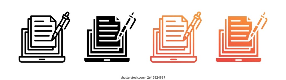 Vetor de Conjunto de Ícones de Estilo Múltiplo de Blogs