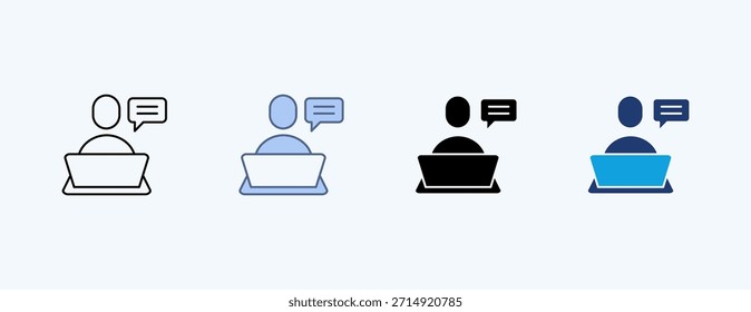 Blogging Multiple Icon Illustration Vector