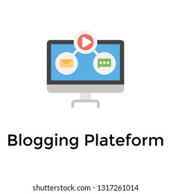 Blogging platform flat icon design 