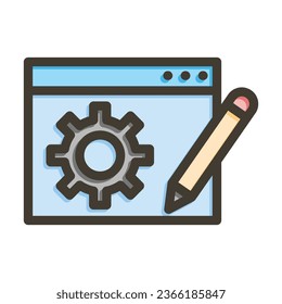 Blogging Service Vector Thick Line Filled Colors Icon For Personal And Commercial Use.

