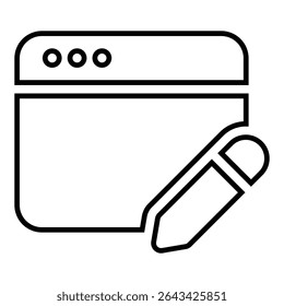 Design do ícone de linha do conjunto de blogs. Blogging definir ilustração vetorial de símbolo de contorno preto fino. ícone de traçado editável em fundo transparente.
