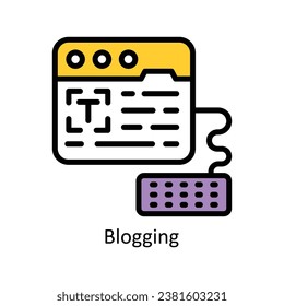 Blogging vector Filled outline Design illustration. Symbol on White background EPS 10 File 