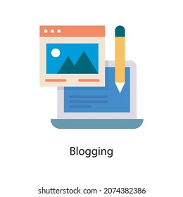 Blogging vector Flat Icon Design illustration. Social Media Symbol on White background EPS 10 File