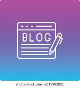 Blogging vector icon. Can be used for printing, mobile and web applications.