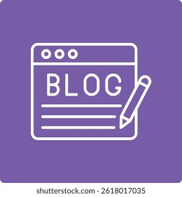 Ícone do vetor de blog. Pode ser usado para impressão, aplicativos móveis e da Web.