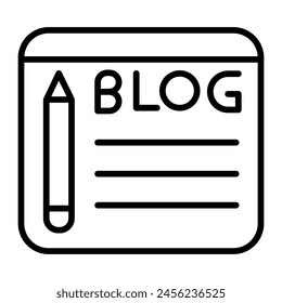 Blogging Vector Line Icon Design