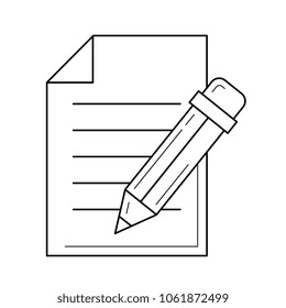 Icono de línea vectorial de blogueo aislado en fondo blanco. Icono de línea de blogueo para infografía, sitio web o aplicación. Icono diseñado en un sistema de cuadrícula.