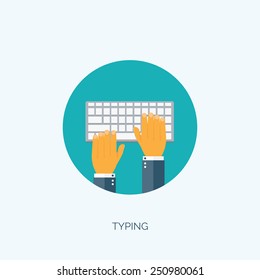 blogging and writing for website, email. Vector illustration, flat design style with trendy icons