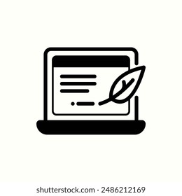 BloggingIcon, isolierte Glyphe Icon Design SEO
