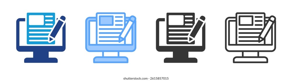 Blogs icon set multiple style collection