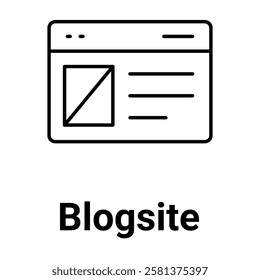 Blogsite Icon. Website and Digital Publishing Illustration for Content Creation.