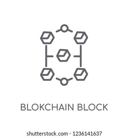 blokchain block linear icon. Modern outline blokchain block logo concept on white background from Cryptocurrency economy and finance collection.