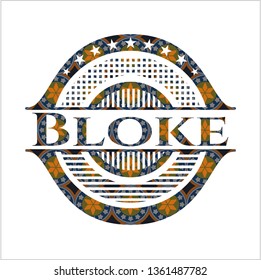 Bloke arabesque style emblem. arabic decoration.