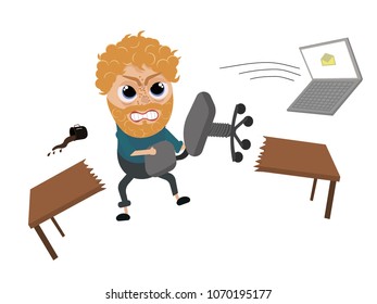 blond angry man