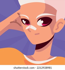blond anime guy, vector design