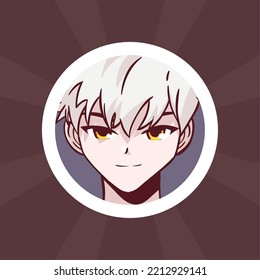 blond anime man, vector style