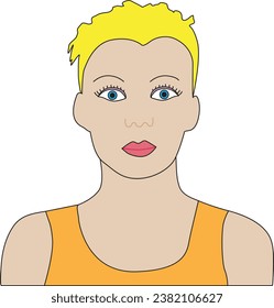 Blond Avatar person Vector illustration in flat style